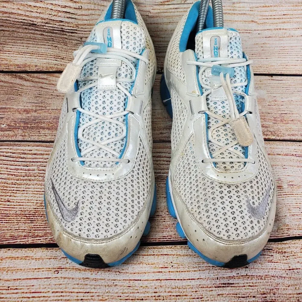 Nike Sneakers Silver Blue Mesh Zoom Air Hot Shot Dynamic Heel Running Women's 8